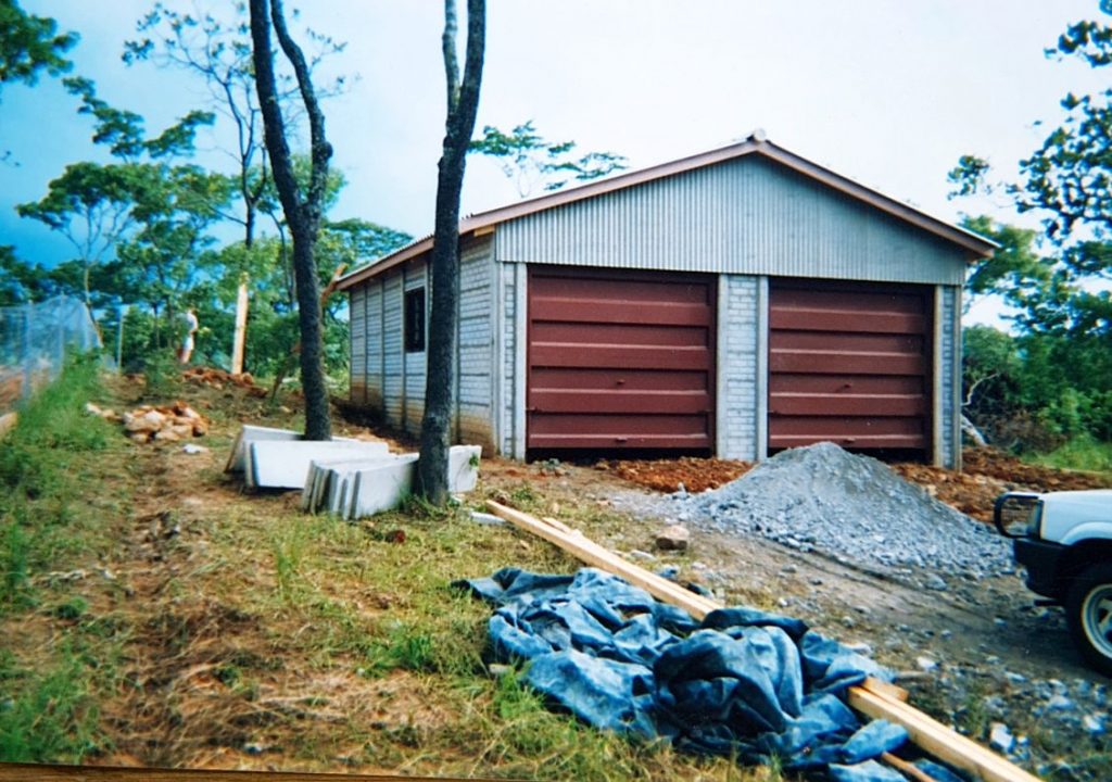 Temporary living quarters while the house was built.