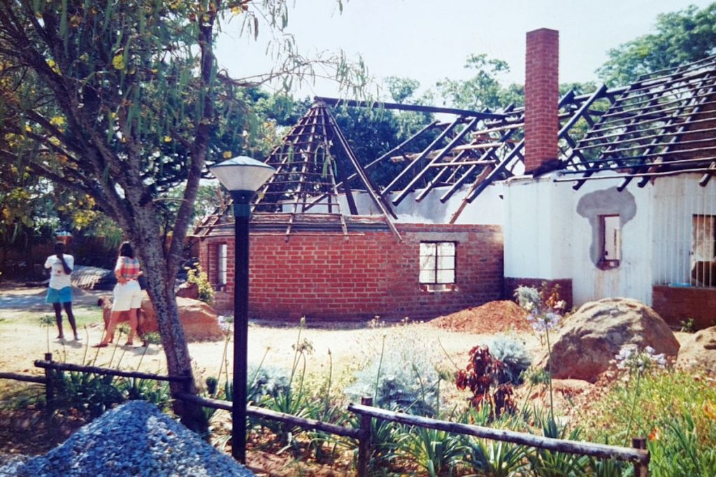 Tynwald thatched house during renovation
