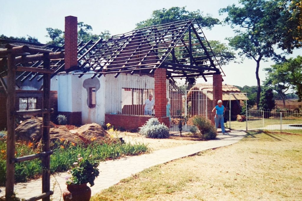 Tynwald thatched house during renovation