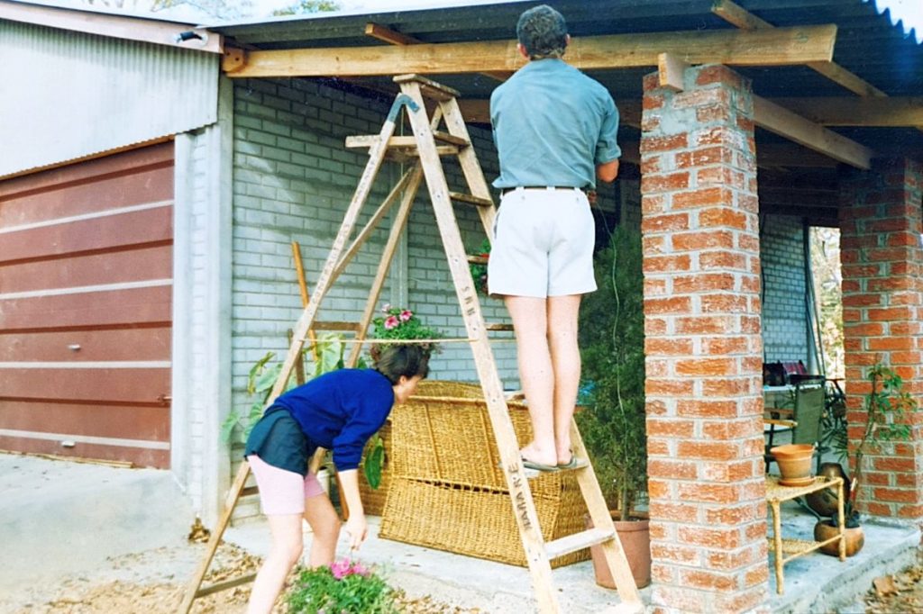 Temporary living quarters while the house was built.