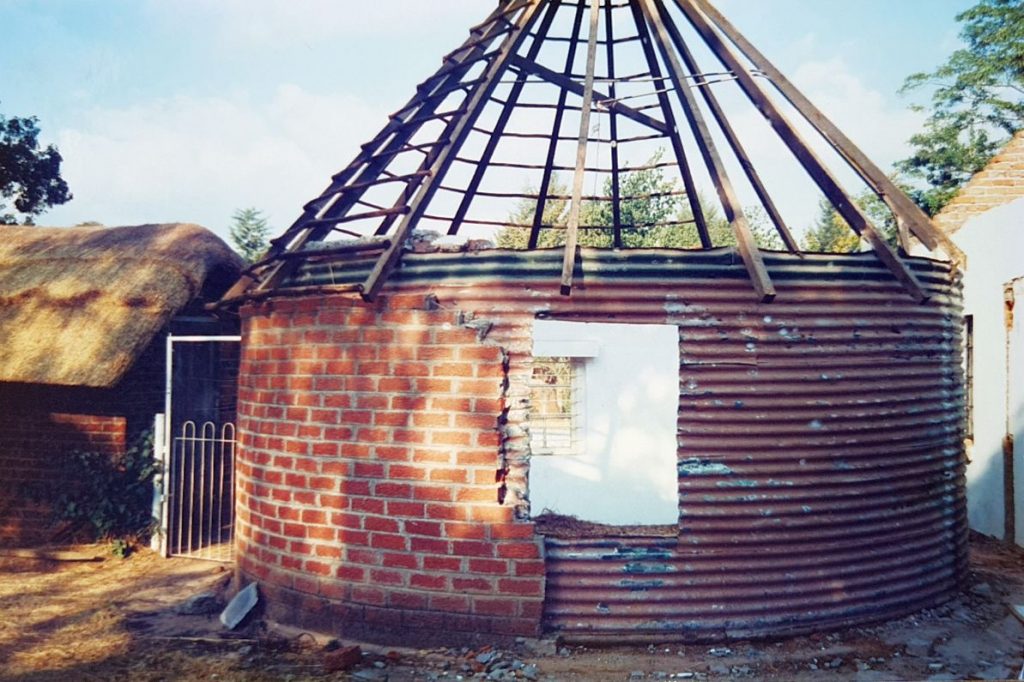 Tynwald thatched house during renovation