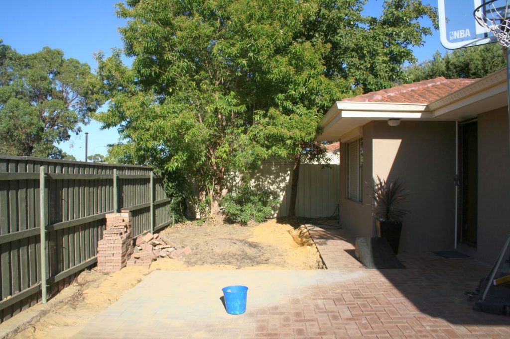 Front garden - during