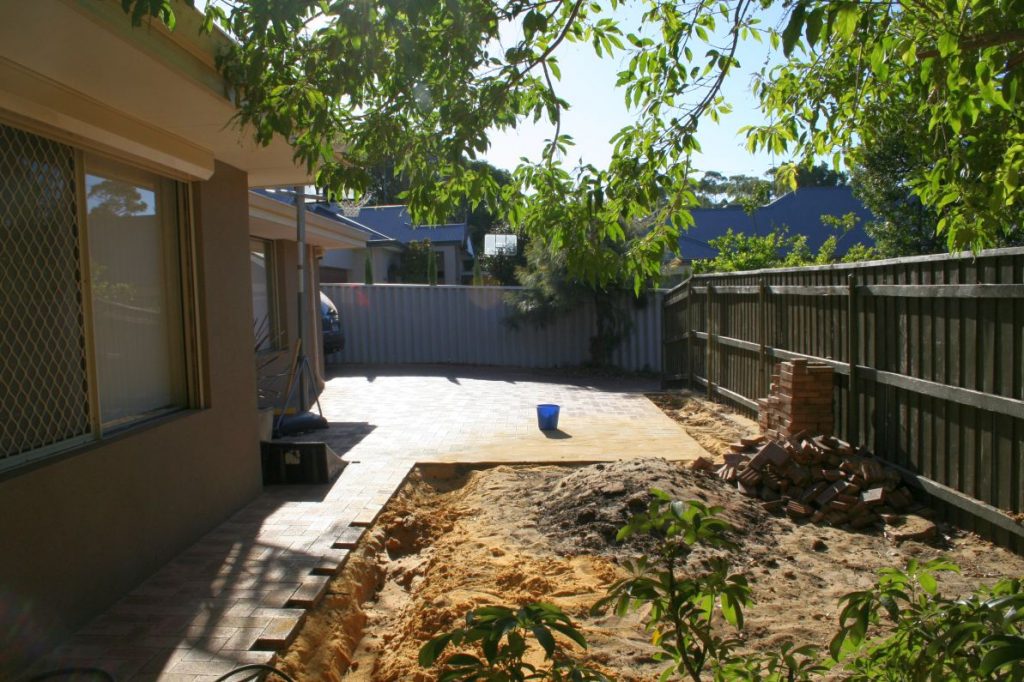 Front garden - during