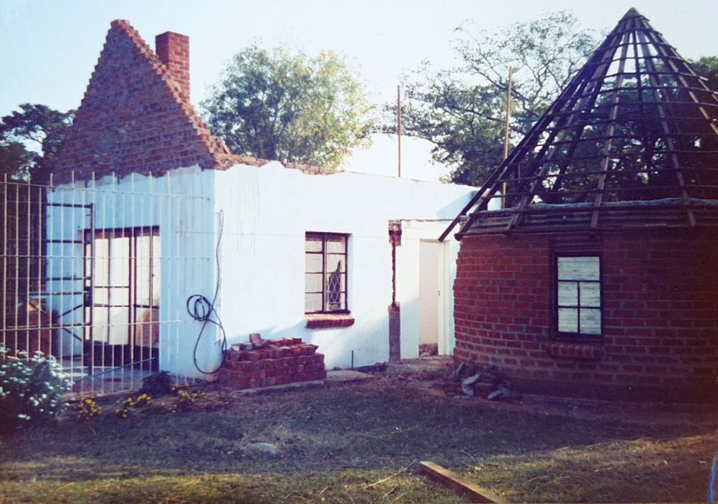 Tynwald thatched house during renovation