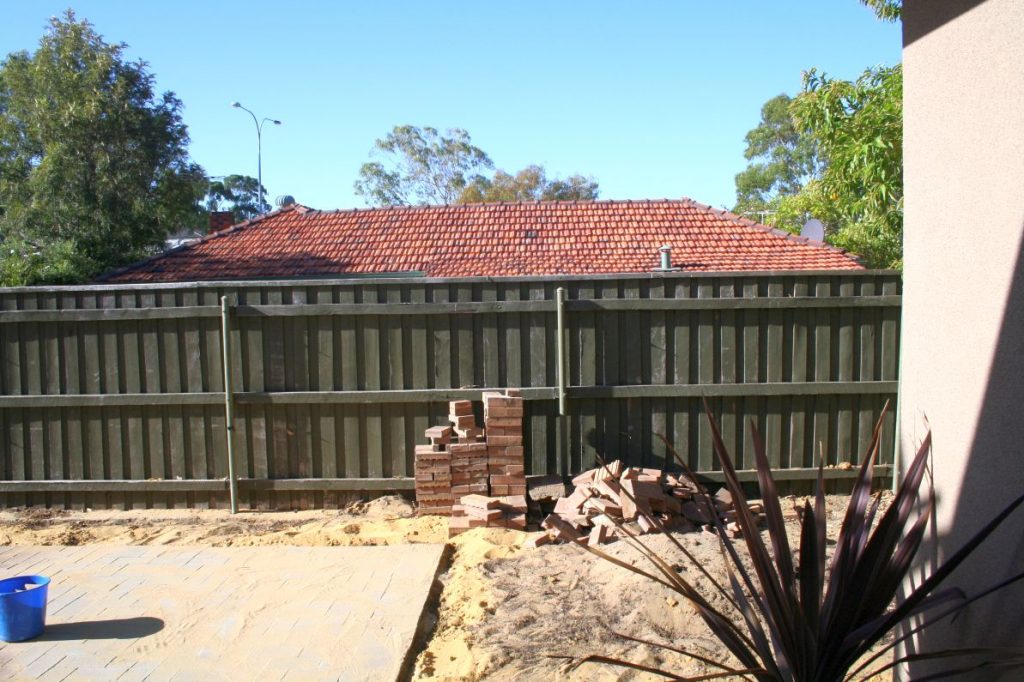 Front garden - during