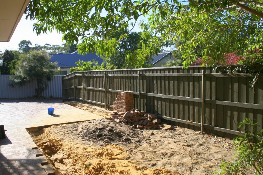 Front garden - during