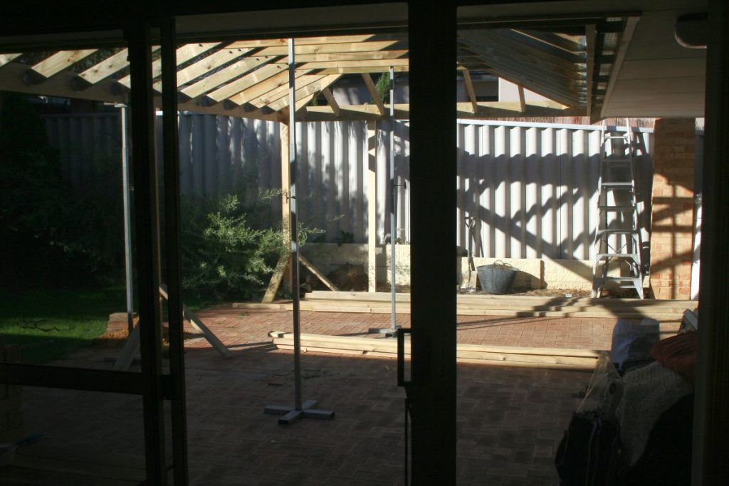 New patio structure going up
