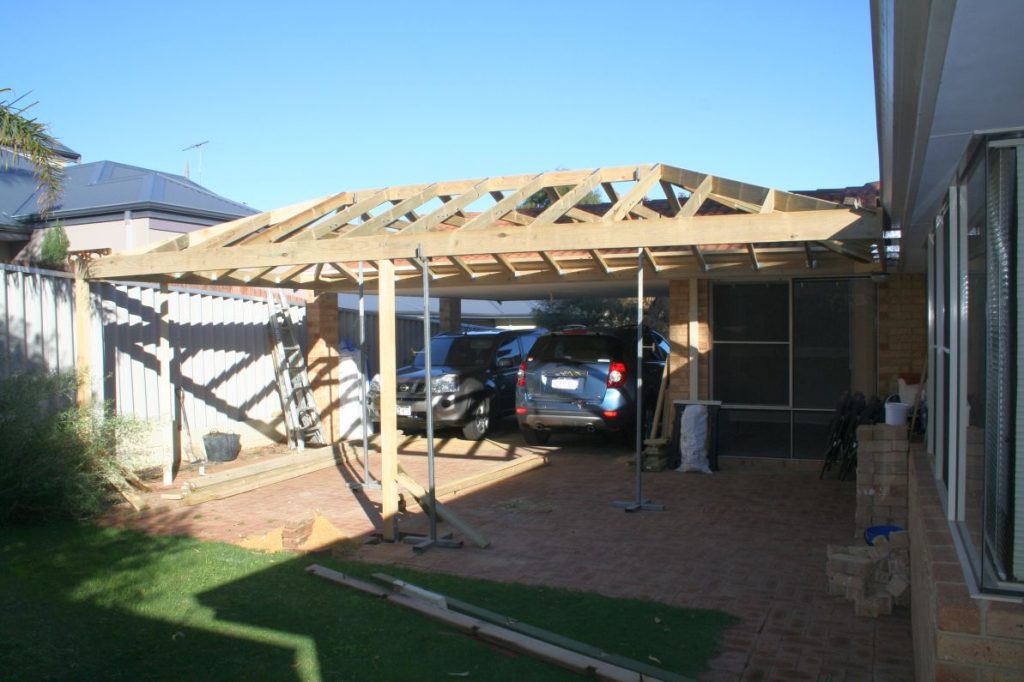 New patio structure going up