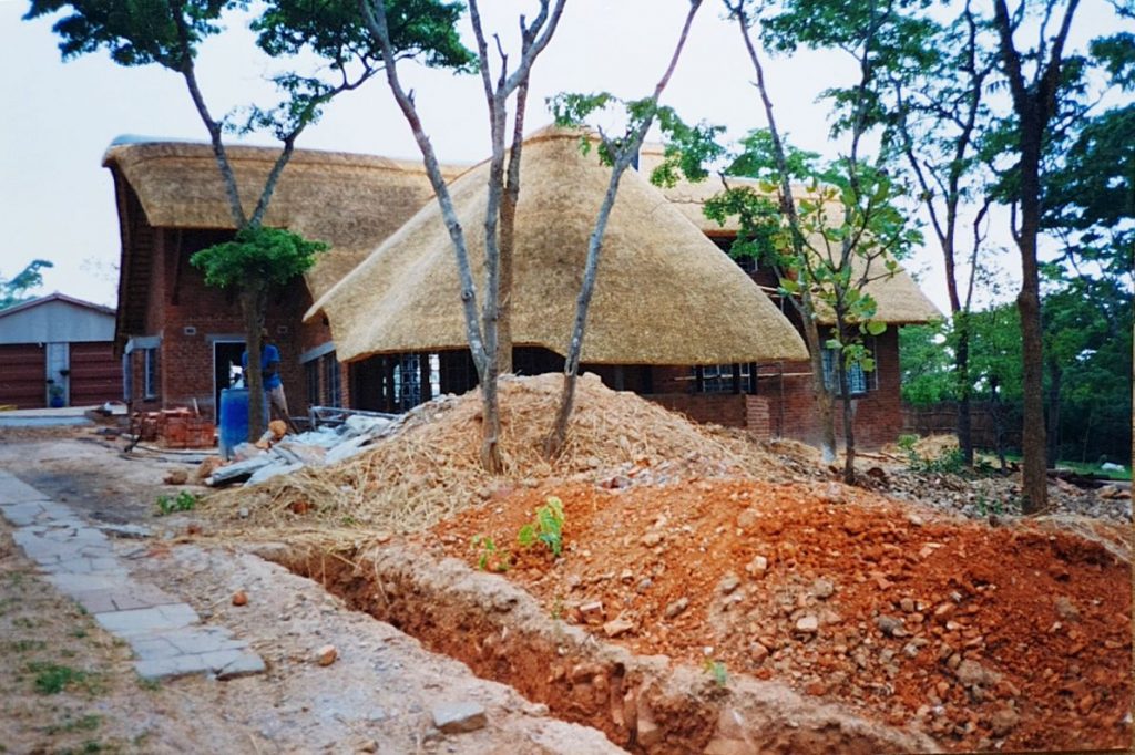 Thatching finished on thatched-house build