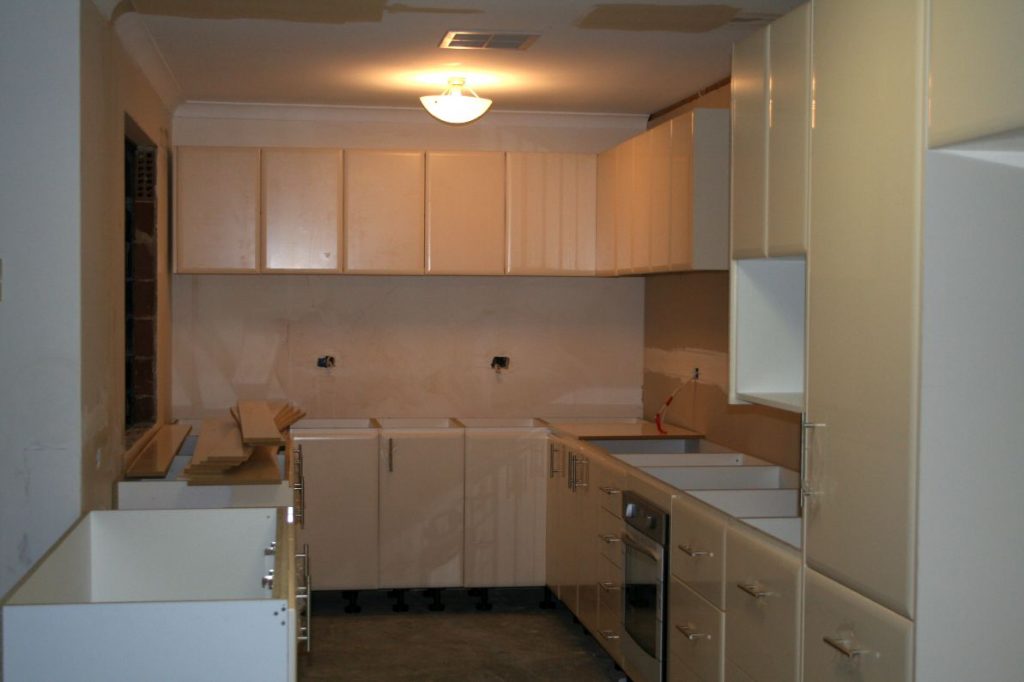 New cabinetry going in