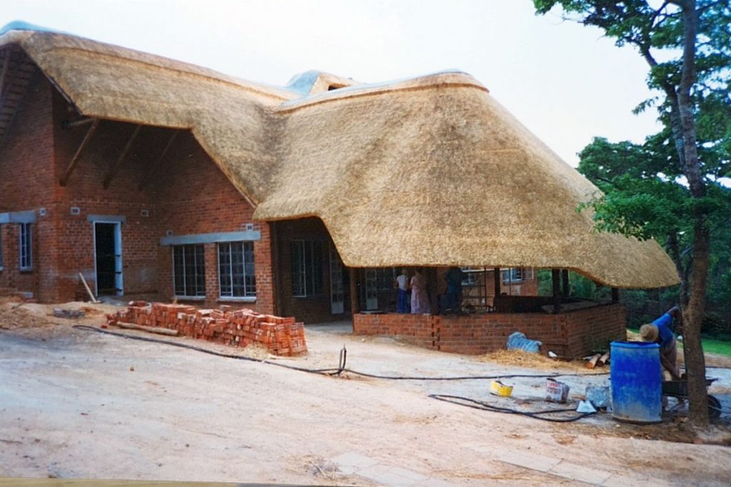 Thatching finished on thatched-house build