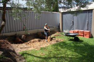 Preparation of a  hole to take the spa
