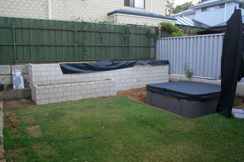 Planter boxes done waiting for decking