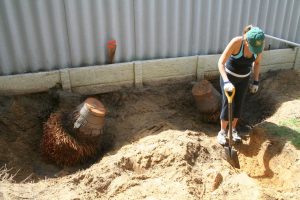 Preparation of a  hole to take the spa