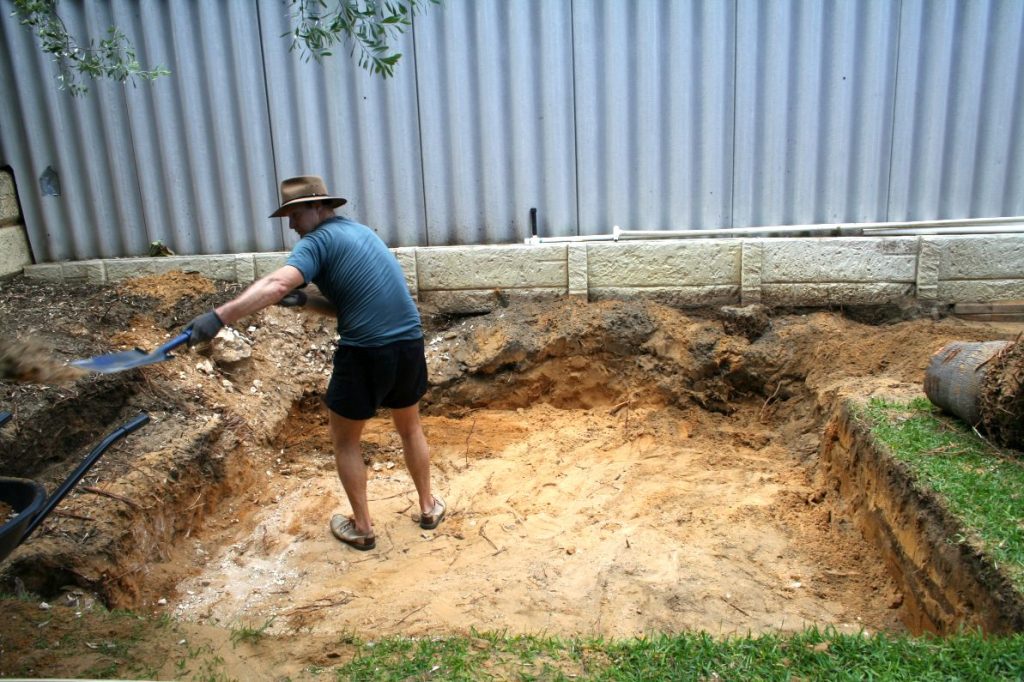 Preparation of a  hole to take the spa