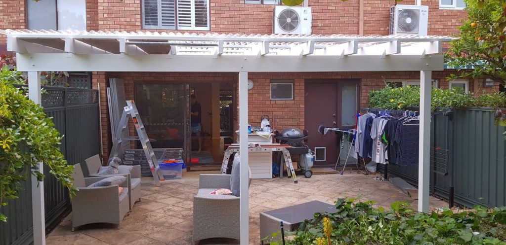 roof installed over existing structure