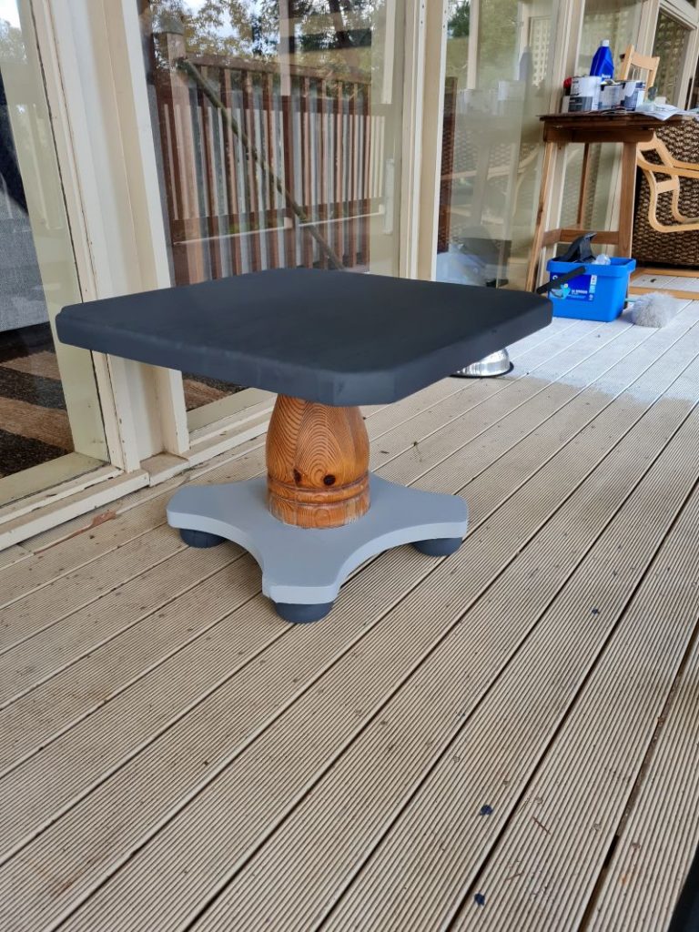 during - old pine side tables painted