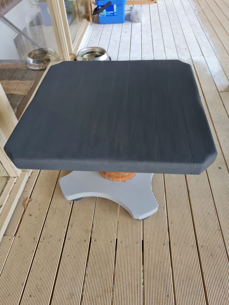 during - old pine side tables painted
